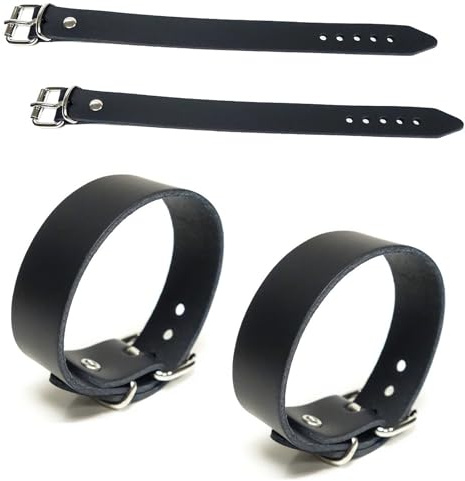 Gletscherlicht 2 Stück !! Armbänder, Lederarmänder - Schmale Armbänder, Armband Lederarmband mit Schnalle (Blank) Armbandbreite 2cm, Echtleder mit Rollschnalle, Leder in Schwarz, 100% Echtleder