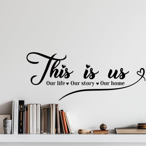 SUPERDANT Wandsticker This Is Us Wandaufkleber Für Wohnzimmer Schwarzer Text Wandtattoo Abziehen Und Ankleben DIY Vinyl Wandsticker Für Wohnzimmer Schlafzimmer Heimwanddekor 90x30cm