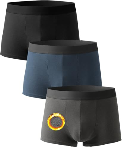 Zueauns Boxer Uomo Mutande da Uomo Mutande Termiche Uomo Intimo Termico Uomo Invernale Caldo in Pile Boxers da Uomo Traspiranti e Morbidi da Indossare Underwear