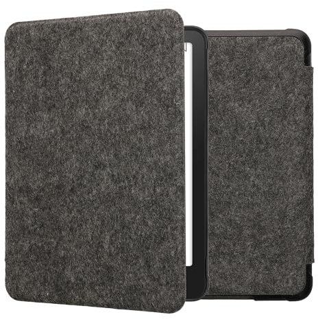 kwmobile Hülle kompatibel mit Amazon Kindle Paperwhite (2024)/Colorsoft - Filz Stoff eReader Schutzhülle Cover Case - Dunkelgrau