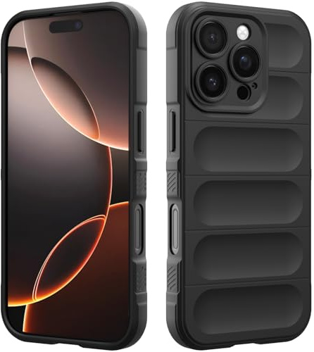RIIMUHIR Silicone Case Compatible with iPhone 16 Pro Max, Silky-Soft Touch Cover, Anti-Scratch Phone Case with Microfiber Lining, Shockproof Full Body Protective Case with Camera Protection (Black)
