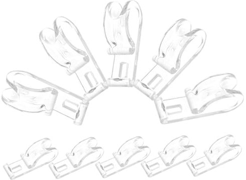 Gatuida Transparente Vorhangbefestigung Pom P-Clip Haken Für Jalousien Und Weiche Vorhänge Stabiler Sicherheitsrollo Clip Mit Einfachem Einhängen 10 Stück