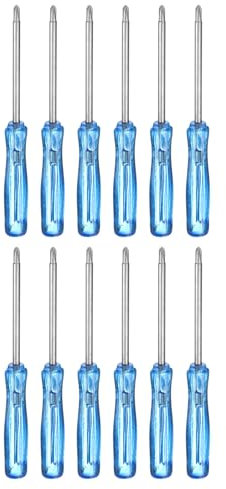 sourcing map 12pcs PH00 Mini Phillips Screwdriver #00 2.6 Length Screwdrivers 1.3 Carbon Steel with Ergonomic ABS Handle for DIY Repairing, Blue