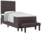 vidaXL Boxspringbett mit Matratze & Bank Dunkelbraun 90x200 cm Stoff Elegantes Design Bequeme Unterstützung Einfache Montage Perfekt für Schlafzimmermöbel Einzel- und Topperholz