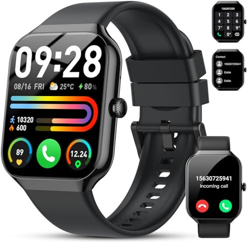Smartwatch Uomo Donna, 1.96 Orologio Smartwatch con Effettua/Risposta Chiamate, 112+ Sportive Smart Watch con Contapassi, Sonno/Cardiofrequenzimetro, IP68 Impermeabile Fitness Tracker per iOS Android
