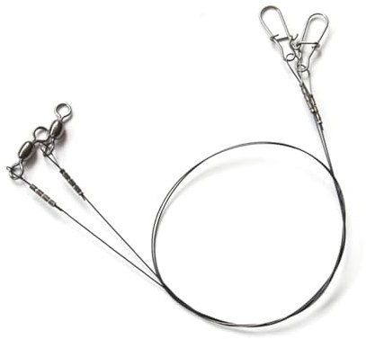 PEILINZE 2 pezzi lenza da pesca filo piombo con girelle filo da pesca leader 30 cm/35 cm resistente