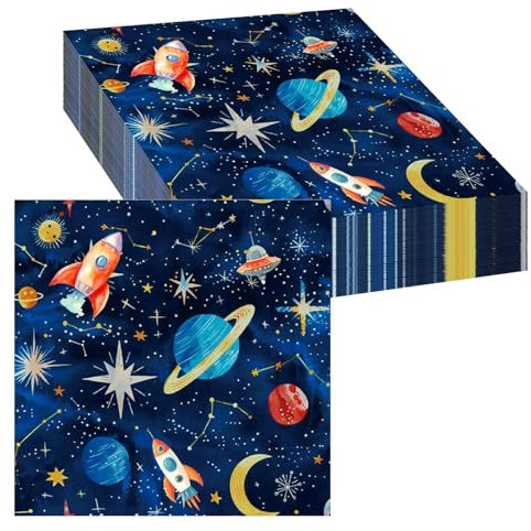 20 Stück Servietten Weltraum Deko Weltraum Planet Party Servietten, 33x33cm Weltraum Kindergeburtstag Weltraum Thema Party Servietten, Servietten Weltraum Kindergeburtstag