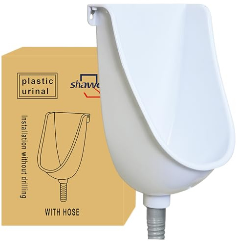 Urinoir de garage sans eau pour homme - Urinoir de garage en plastique pour homme - Inverseur d'urine avec tuyau - Urinoir mural pour salle de bain pour homme - Sans perçage - Urinoir pour homme