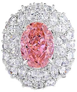 Mesnt Hochzeit Ringe Frauen, Frauen Platin 8 Karat ovaler, im Labor hergestellter Padparadscha-Saphir mit Moissanit-Ring, Größe 63 (20.1)