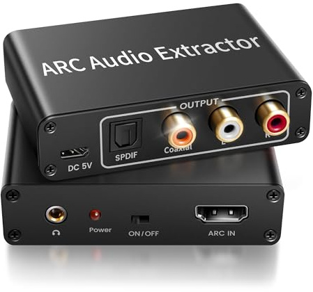 HDMI ARC Audio Extractor, avedio links HDMI Audio Converter with Optical Digital Cable, HDmi to Optical/Coaxial/3.5mm, 192KHz High-Fidelity audio Splitter Adapter supports CEC