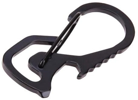 Automatisch schließender Karabiner, tragbarer Schlüsselanhänger-Haken, 5,8 x 2,5 x 0,25 cm, Edelstahl-Clip, starker Flaschenöffner, professioneller Kletter-Karabiner für Haustiere, Leine, Geschirr