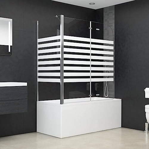 Porte coulissante de douche, paroi de douche pour baignoire, gain de place, 120 x 68 x 130 cm