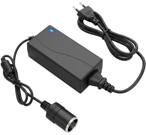 Adaptador Mechero Coche a Enchufe Transformador 220V a 12V 5A 60W | 220V 12V Convertidor Adaptador de Alimentación Encendidor de Cigarrillo para Coche, Compresor, Inflador de Neumáticos