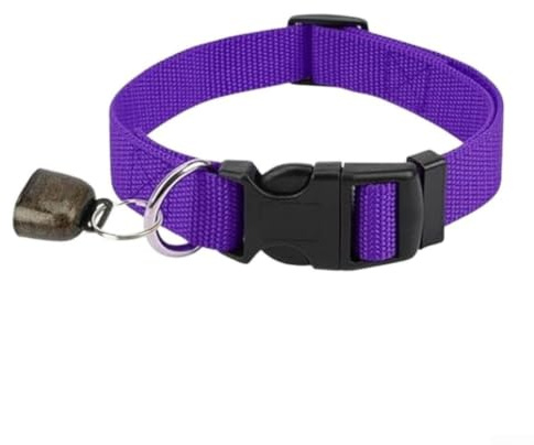 Nylon Halsband mit Glocke Verstellbar für Ziegen Schafe Pferde Robustes Tierhalsband für Außenbereich Viehglocke für Weidetiere Einstellbare Größe(purple)