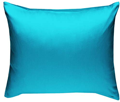 Bettwaesche-mit-Stil Mako-Satin Baumwollsatin Bettwäsche Uni einfarbig zum Kombinieren (Kissenbezug 40 cm x 40 cm, Türkis) viele Farben & Größen