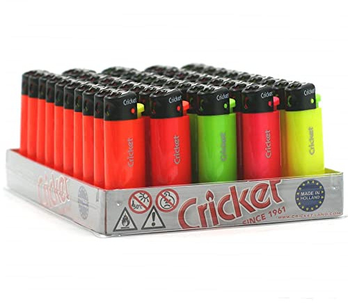 Cricket Lot de 50 briquets Mini Fluo