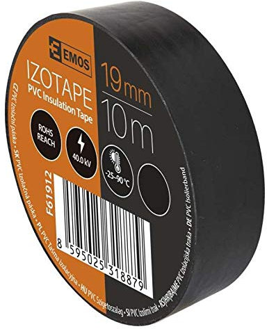 10 Rollen Schwarz Elektriker Klebeband PVC Isolierband Isoband - 19mm x 10m