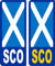 2 x Scotland Scot SCO Saltire St Andrew's Cross Flag V2 Car Number Plate Waterproof Laminated Vinyl Stickers United Kingdom EU Brexit