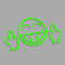 Decus Shop Smiley Fuck You L 0005 (neon grün) // Sticker OEM JDM Style Aufkleber