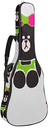 Gitarren-Gigbag, wasserdicht, mit Reißverschluss, weicher Gitarren-Rucksack, Bass, Akustik- und klassische Folk-E-Gitarrentasche, Bär und Slash