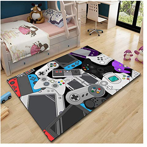 Teppich Game Video The Gaming Life Area Teppiche Schlafzimmer Wohnzimmer Küche Matte rutschfeste Bodenmatte Türmatte Kinderzimmer Kinderspielteppich Teppich für Yogamatte (Style 1,80 x 120 cm)