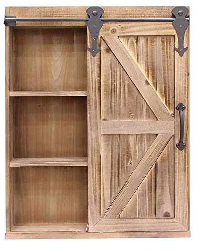 Melko Wandschrank Schiebetür Spiegelschrank Badschrank Braun Hängeschrank, für den Wohnraum