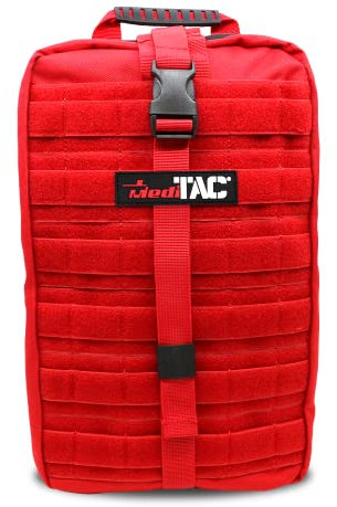 MediTac Large Hawk Type Tactical Trauma Bag Feat. Rip-Away Velcro Fastener Bag Rucksack, MOLLE Bag Rucksack Pack, Rot/Ausflug, einfarbig (Getaway Solids), Rucksack, Rucksäcke