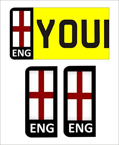 2X St George Car Number Plate Vinyl Stickers Graphics Replace Euro NP22