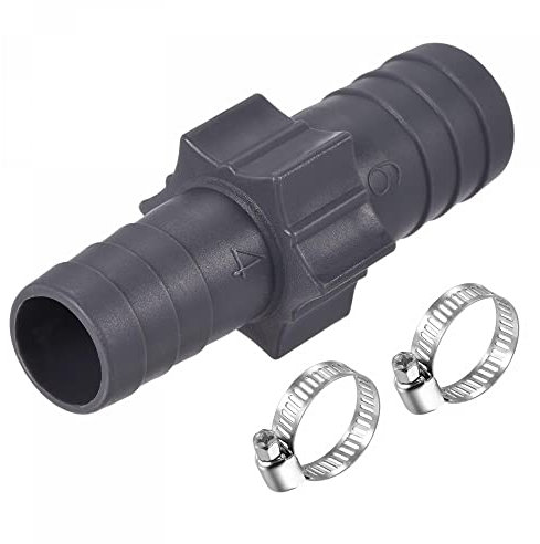 sourcing map Barb Hose Fitting 20mm to 17mm Straight Coupler Quick Connector Adapter with 16-25mm Adjustable Clamps for Water Fuel Air Oil Gas, 1 Set