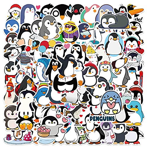 100 Stück Niedliche Pinguin Aufkleber für Wasserflaschen, Telefon, Skateboard, Laptop, ästhetische Aufkleber-Packs für Mädchen und Teenager