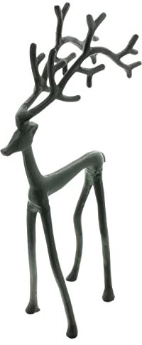 FRANK FLECHTWAREN Figur Hirsch, Metall, Mattschwarz Maße: 19 x 8 x 39 cm, Stilvolles Design