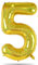 40 Inch Gold Iridescent Number 5 Balloon, Large Foil Number 5 Balloons for Boys Girls 5th Birthday Balloon, Glitter Gold Digit 5 Helium Balloons for Kids 5 Years Old Party Anniversary Decors