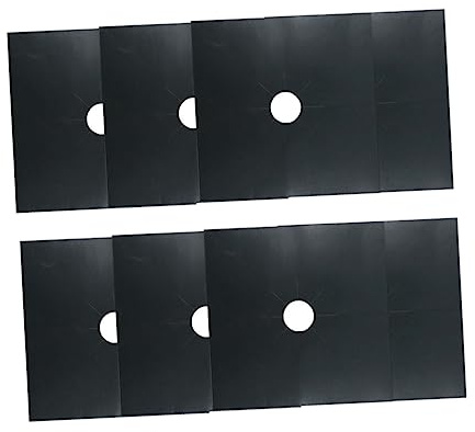Veemoon 8 Pièces Revêtement pour Plaque de Cuisson à Gaz Protection pour Four Feuilles de Protection Réutilisables Prédécoupées pour Brûleur à Gaz Adaptées à Toutes les Plaques de Cuisson
