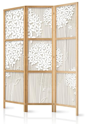 murando - Paravent Japonais Décoratif Intérieur, Paravent, 135x172 cm | 3 Panneaux, Toile Imprimée, Séparation de Pièce, Impression sur une Seule Face, Pliable, Cadre en Bois, Moderne pour Chambre