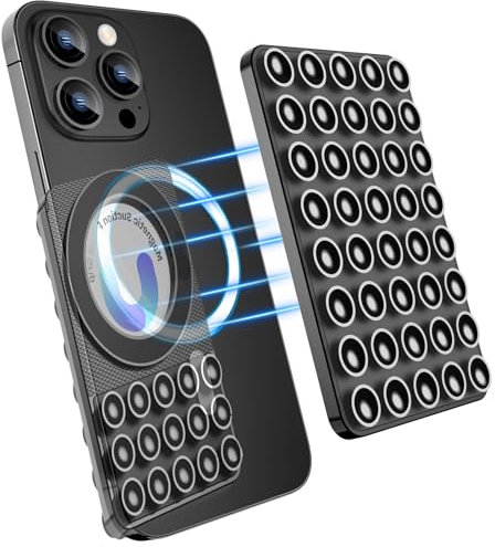 MGLK Soporte Magnético para Teléfono Móvil con Ventosa Compatible con iPhone 15/14/13/12, Soporte Magnético para Teléfono Móvil para Ducha, Creador De TikTok, Videos y Selfies