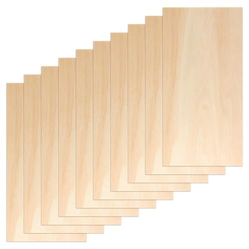 Set de 10 Hojas de Madera de Balsa 200x100x1,5 mm - Madera Contrachapada Ligera y Duradera para Modelismo y Manualidades - Ideal para Pirograbado y Corte