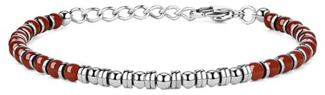 GAVU Edelstahl Hämatit Roter Jaspis Heilkristall Armband für Männer