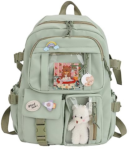 Itonash Kawaii-Rucksack, Großes Fassungsvermögen, Süßer Bären-Zubehör-Rucksack die Schule, Rucksack mit Mehreren Taschen Teenager-Mädchen, Niedliche Kawaii-Schulrucksäcke
