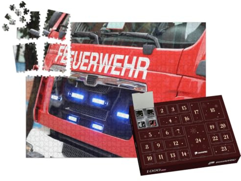 puzzleYOU: Puzzle-Adventskalender | „Deutsches Feuerwehrauto in Aktion“ – aus der Puzzle-Kollektion Feuerwehr