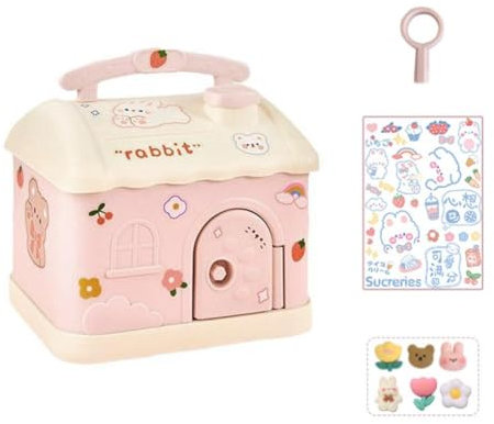 Kinder Geschenk Sparschwein Geld Papier Währung Münzen Aufbewahrung Niedlich Cartoon Haus Karotte Aufkleber Geld Geschenk Dekoration Box Kaninchen