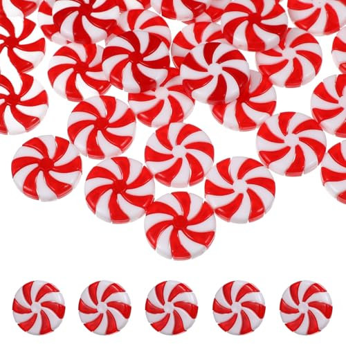 Luxshiny 50stücke Weihnachtsanhänger Hängeschmuck Süßigkeiten Ornamente Weihnachtsdeko Basteln für Baum Wand Tür Dekoration
