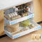 2 Pack Expandable Pull Out Cabinet Organisers No Drill, Pull Out Kitchen Storage, Slide Out Drawer Organiser Cupboard for Kitchen, Under Sink, Pantry, Bathroom, Adjustable Width 31cm to 52cm, White