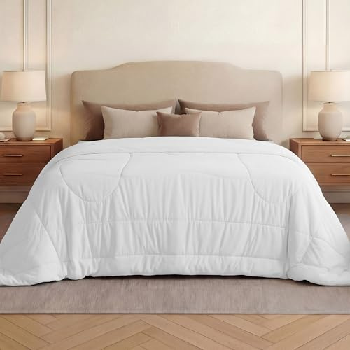 BEDSURE Bettdecke Ohne Bezug Kühlende - Bettdecke 155x220 Kühldecken zum Schlafen - Leicht Atmungsaktiv Schweißfrei Cooling Blanket Für Nachtschwitzer Doppelseitige Kühlende Decke, Weiß