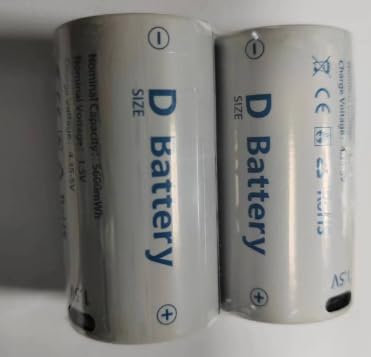 Anern Batterie ricaricabili al litio D, 1.5V 5600mWh, Ricarica Rapida USB agli ioni di litio, 1500 Cicli, 2 Pezzi con Cavo 2 in 1