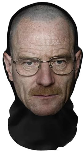 Aristo Solutions Realistische Walter White 3D-Druck Vollgesichtsmaske – Atmungsaktiv, leicht & bequem, ideal für Cosplay, Partys, Halloween, Karnveal & Events Breaking Bad