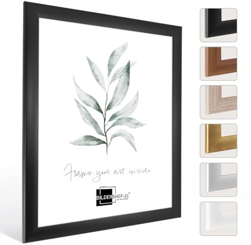 Bildershop-24 Bilderrahmen Valencia, 97 Größen und 25 Farben Schwarz (matt) 100 x 150 cm