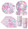 Lot de 60 assiettes de fête papillon pour 20 invités - Décoration pour fête d'anniversaire - Papillon - Décoration pour fête d'anniversaire d'enfant