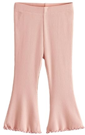 NEXT Mädchen Gerippte Leggings mit ausgestelltem Bein Blassrosa 80-86