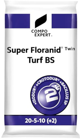 Heinrichs Agrar Super Floranid Twin Turf BS Premium Langzeitdünger, 20 kg, NPK 20-5-10 (+2), Rasendünger Compo Expert Universaldünger
