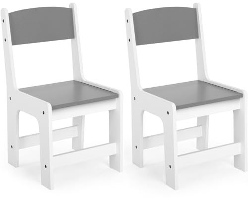 Clevich 2PCS Kinderstuhl,55x30x28cm,Kinder Stuhl ab 2 Jahr,Packung mit 2 Stühlen,bis 80kg,KinderStühlen mit Fußstütze & Gebogener Rückenlehne,für Kinderzimmer,Schule,Sitzgruppe Kindertisch